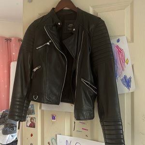 Like new Zara Trafaluc biker jacket size M. Real leather.